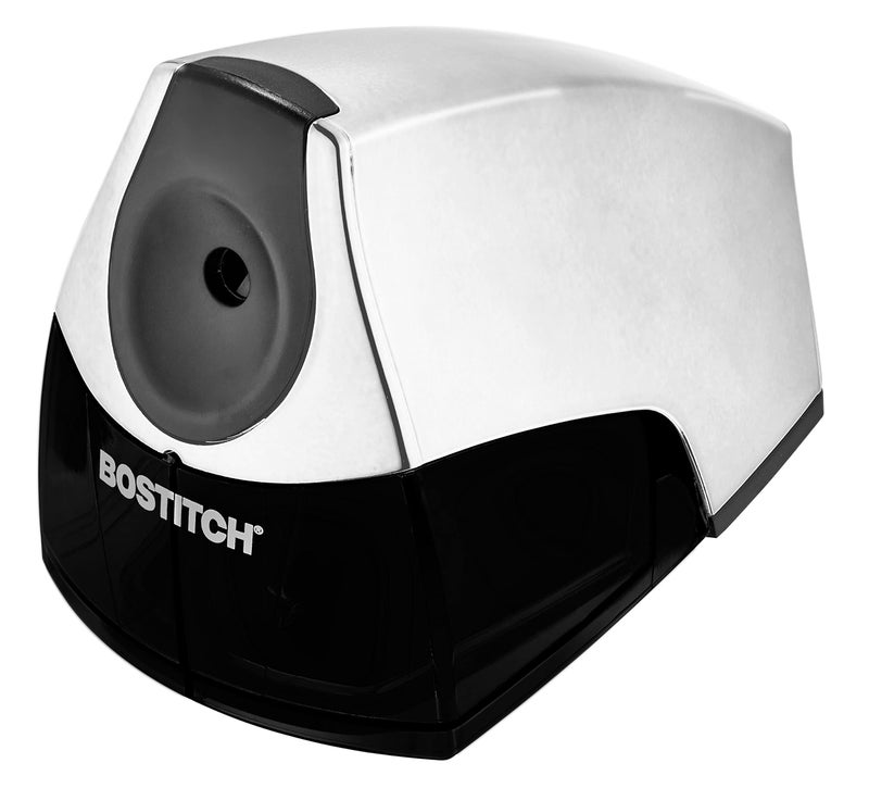 Bostitch Office Electric Pencil Sharpener, Heavy Duty Powerful Stall-Free Motor, High Capacity Shavings Tray, Chrome Metallic - Image 1