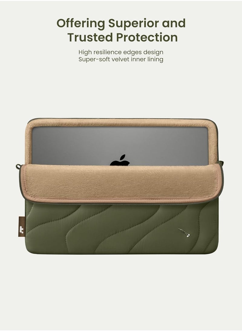 Tomtoc - Terra-A27 360 Protective Puffy Laptop Sleeve for 14-inch MacBook Pro M4/M3/M2/M1 Pro/Max A3112 A3401 A3185 A2992 A2918 A2779 2024, 13.5/13.8-inch Surface Laptop 7(Copilot+ PC)/6/5/4/3 Eco-Friendly Laptop Sleeve - Image 1