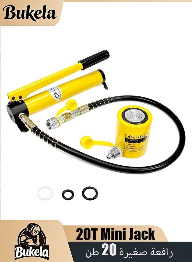 Bukela 20T Mini Hydraulic Cylinder Jack Porta Power Ram 2" Stroke, CP-180 Manual Hydraulic Hand Pump, Single Acting Lifting Cylinders for Machinery Shipbuilding - Image 3