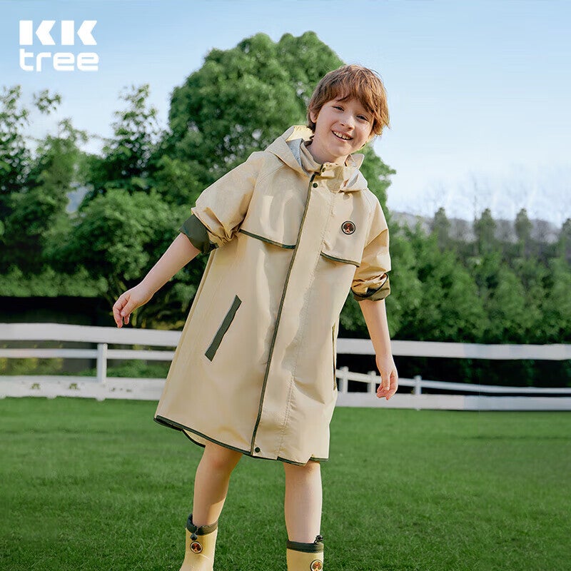Kocotree Children's Raincoat with Backpack Space, Waterproof Breathable Baby Thick Raincoat, Fashionable Poncho for Boys And Girls to School