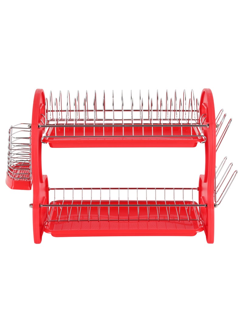 DELCASA Delcasa 2Layer SS Dish Rack +Glass⋓ Holder  - Image 1