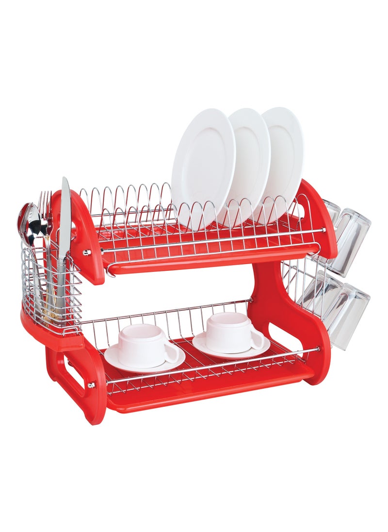 DELCASA Delcasa 2Layer SS Dish Rack +Glass⋓ Holder  - Image 2
