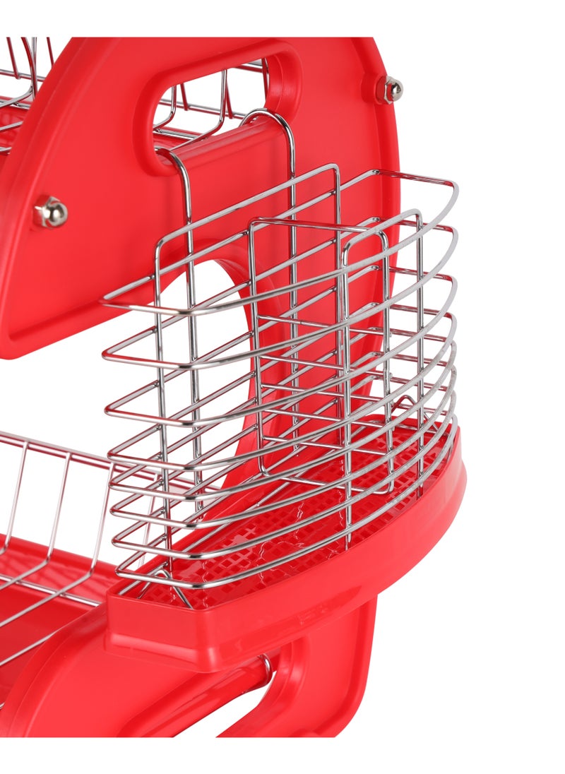 DELCASA Delcasa 2Layer SS Dish Rack +Glass⋓ Holder  - Image 3