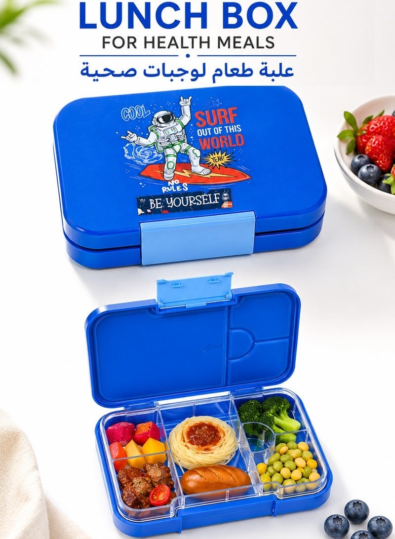 QUTOOB Lunch box - Tritan Made Snack Box Safe For Your Health and Food, Leakproof Lunch Box With 6 Removable Compartments and Ideal Portions Size, Kids Lunch Box with Cute Cartoon Designs Oven, Freezer Safe - Image 1