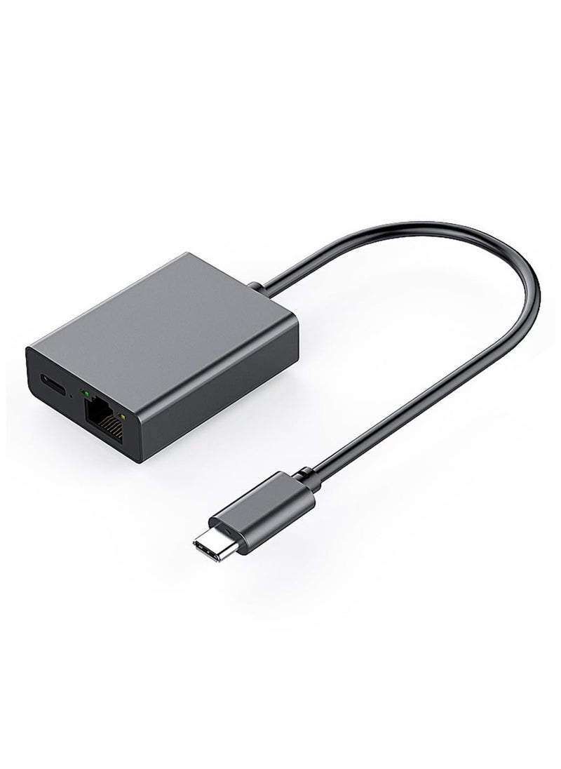 SYOSI - USB C to Ethernet Adapter with PD 60W Charging - Plug and Play, 1000Mbps LAN Network Support, Aluminum Portable USB C to Gigabit Adapter for Android, iPad, MacBook, and More USB C Devices - Image 1