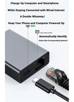 SYOSI USB C to Ethernet Adapter with PD 60W Charging - Plug and Play, 1000Mbps LAN Network Support, Aluminum Portable USB C to Gigabit Adapter for Android, iPad, MacBook, and More USB C Devices  - Image 3
