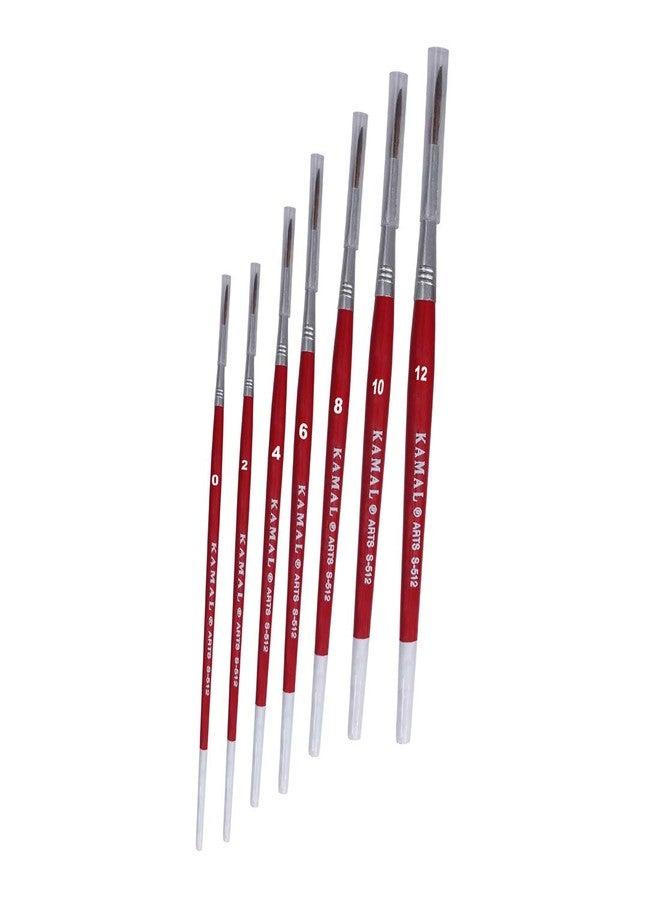 KAMAL® Round Pony Hair Paint Brushes for Oil, Nail, Artist, Acrylic Painting. Handle - Red/White - Image 4