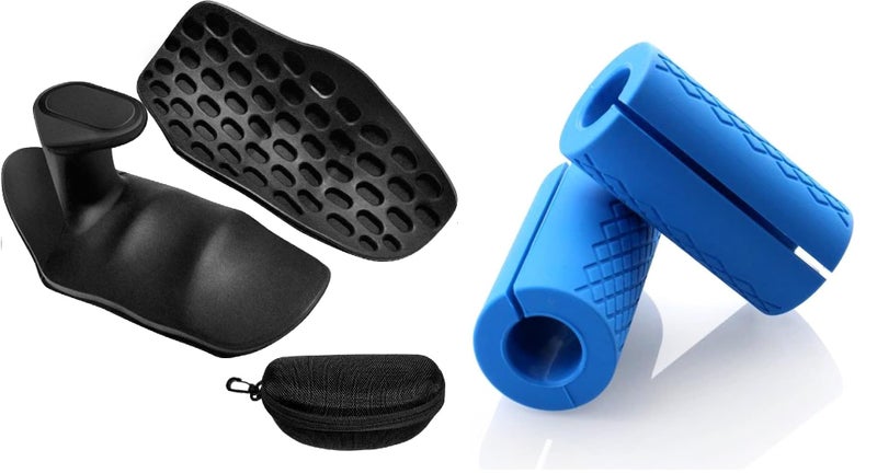serveuttam "serveuttam Leosportz Fitness Thick Bar Grips for Crossfit, Weight lifting, Power lifting, Strength Training, Fat Barbell Cover for Muscle Building (Barbell grip + Grip lock)" - Image 1