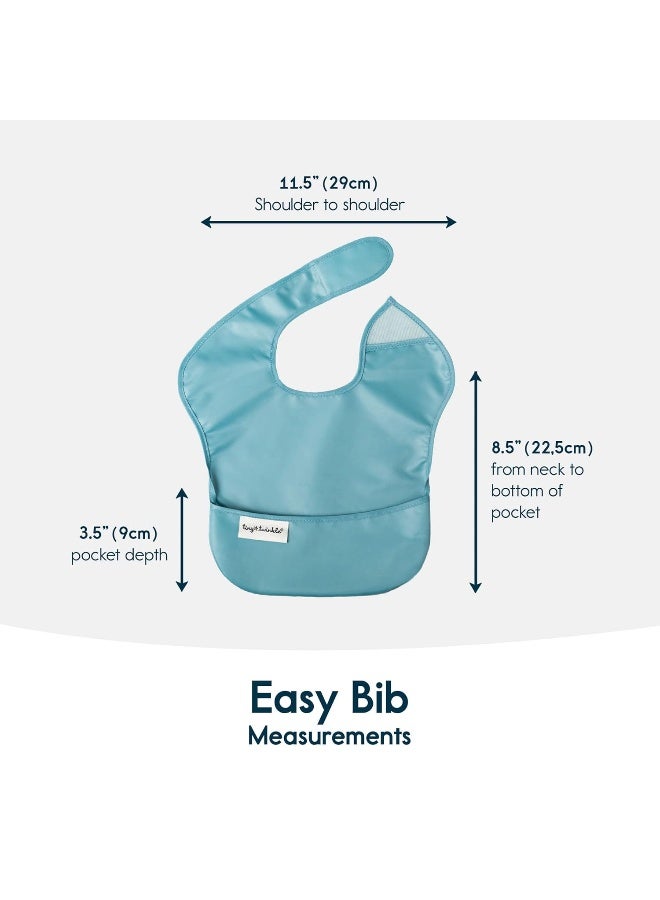 Tiny Twinkle Mess Proof Baby Bibs for Eating - Waterproof, Wipeable Bibs - Toddler Bibs - Travel Friendly - PFAS, PVC, BPA, Phthalate Free - Baby Food Bibs(5 Pack, Boy Spring) - Image 5