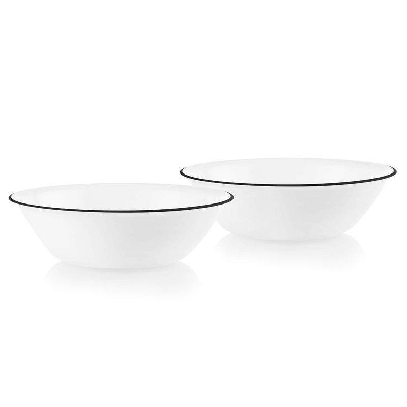 Corelle Style Chip Resistant 2qt (1.9L) Rimmed Bowl Black 2-Pack - Image 1