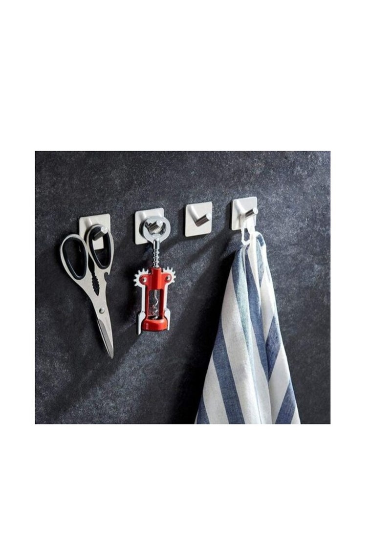 PROMASS Adhesive Hooks, Wall Hooks Hanger Anti-Skid Heavy Duty Stick On Towel Hooks, 4 Pack  - Image 2