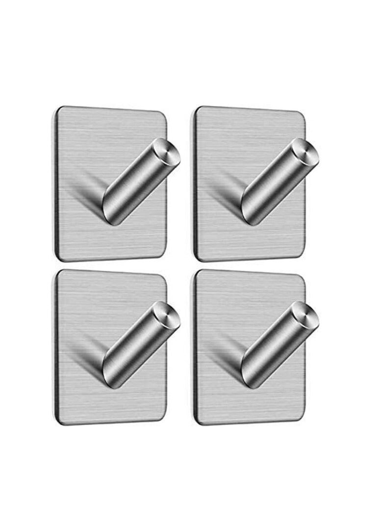 PROMASS Adhesive Hooks, Wall Hooks Hanger Anti-Skid Heavy Duty Stick On Towel Hooks, 4 Pack  - Image 1