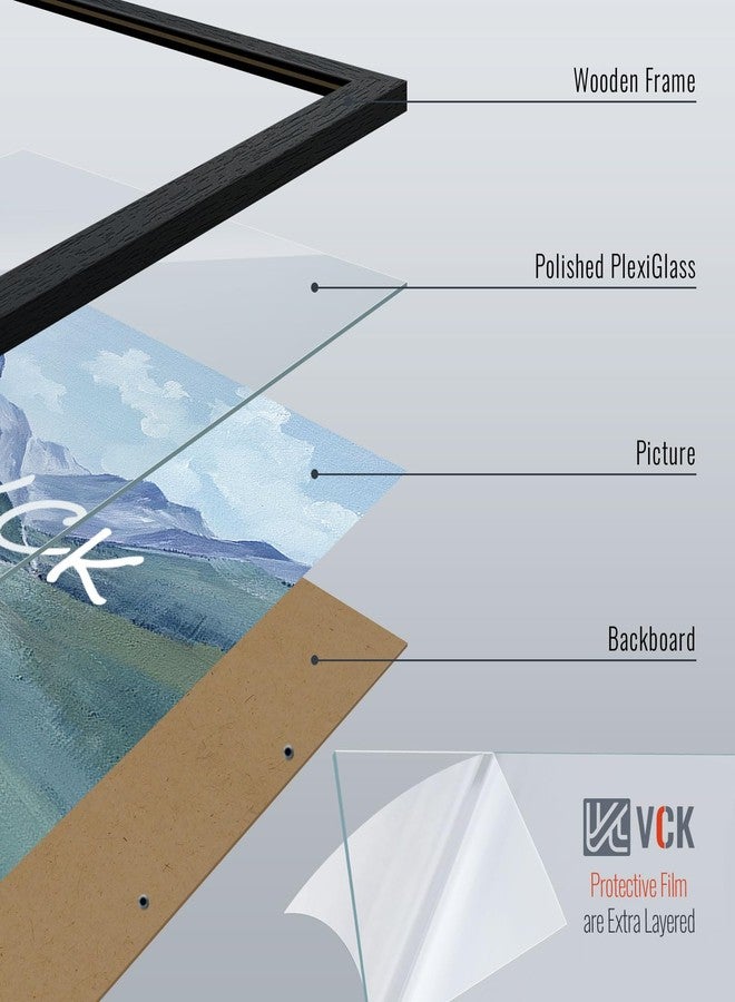 في سي كيه مجموعة إطارات صور VCK مقاس 5x7 بوصة، لون أسود، 6 قطع، إطار خشبي عريض الحواف، عرض متعدد الاتجاهات لصور العائلة، مطبوعات مكتبية، أعمال فنية للاستوديو/المعرض، سلسلة حبيبات الخشب، مناسب للطاولة والتعليق على الحائط - Image 5