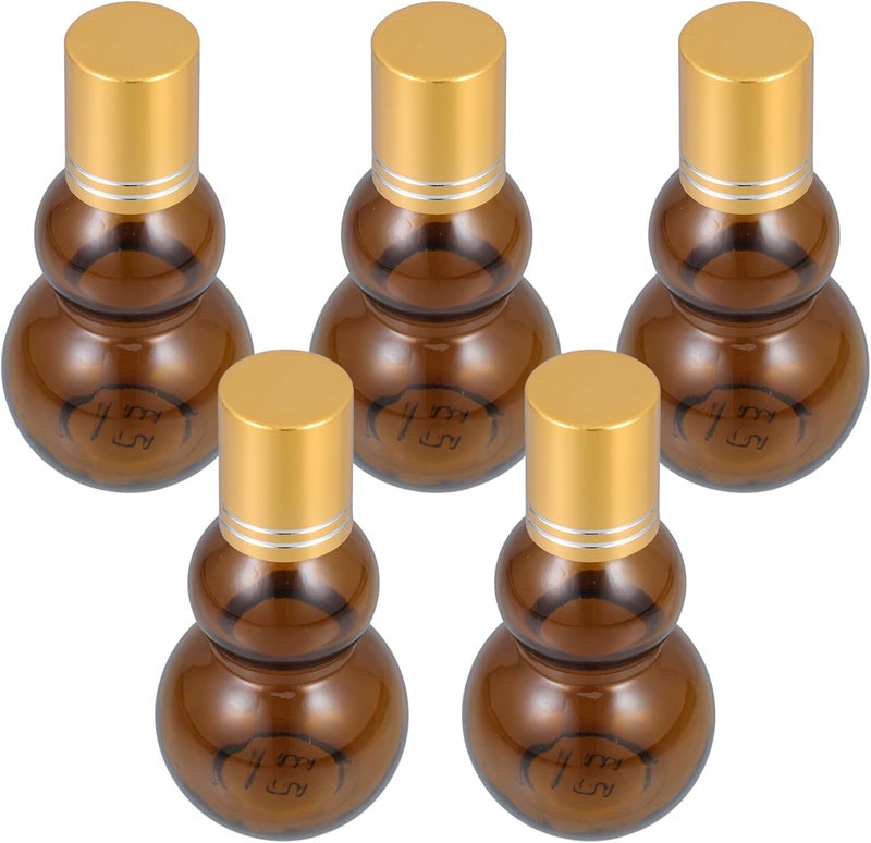 Beaupretty 5pcs Roll on Bottles Essential Oil Roller Bottles Empty Refillable Glass Roller Ball Containers with Caps for Travel Perfume 30ml