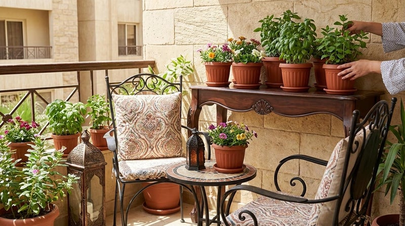 Round Plastic Planter Pots Set Of 4 20 Cm With Water Collection Saucers Brick - Image 4