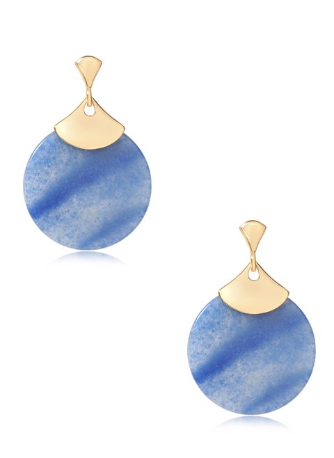 Natural Jade Gold Earrings