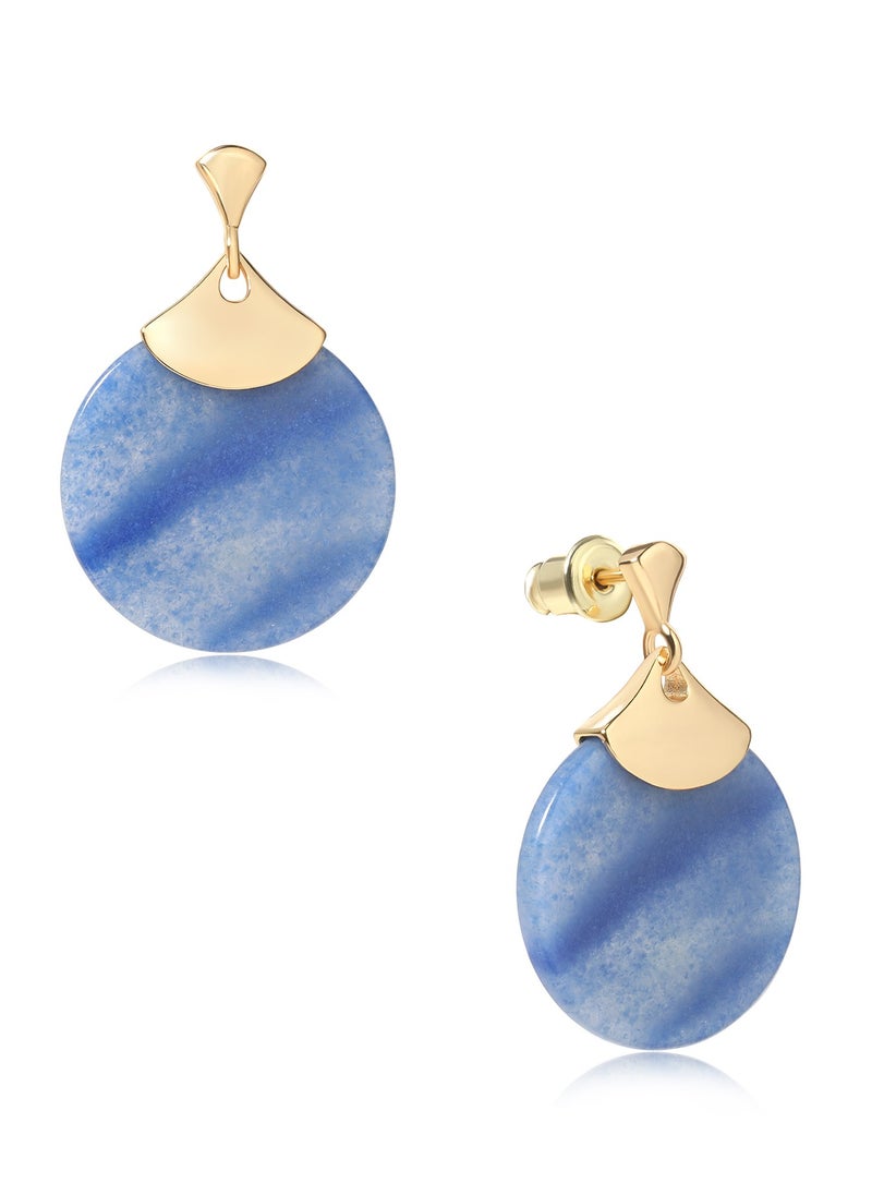 Natural Jade Gold Earrings