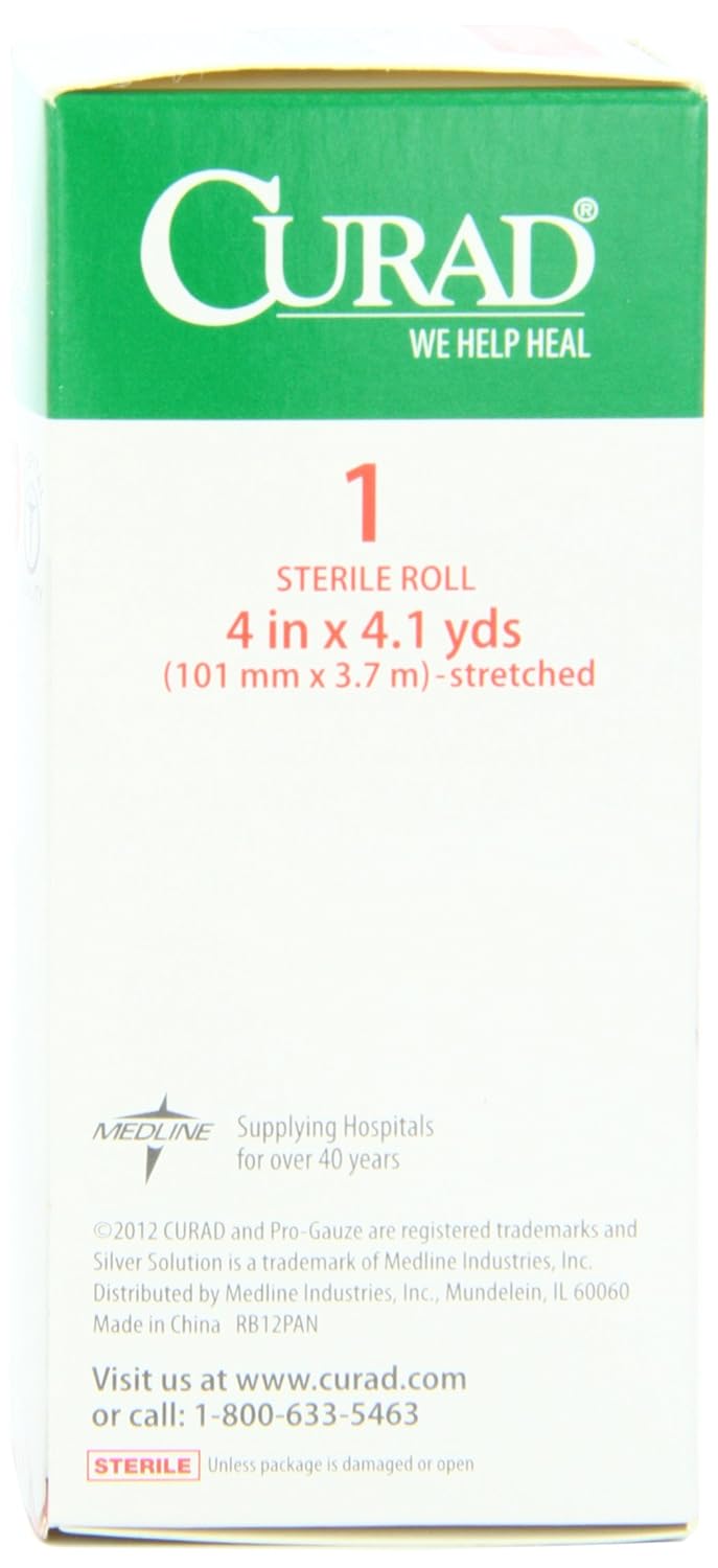 CURAD Cotton Stretch Gauze Bandage Roll 4Inch x 41Yard Roll Box of 1 - Image 2