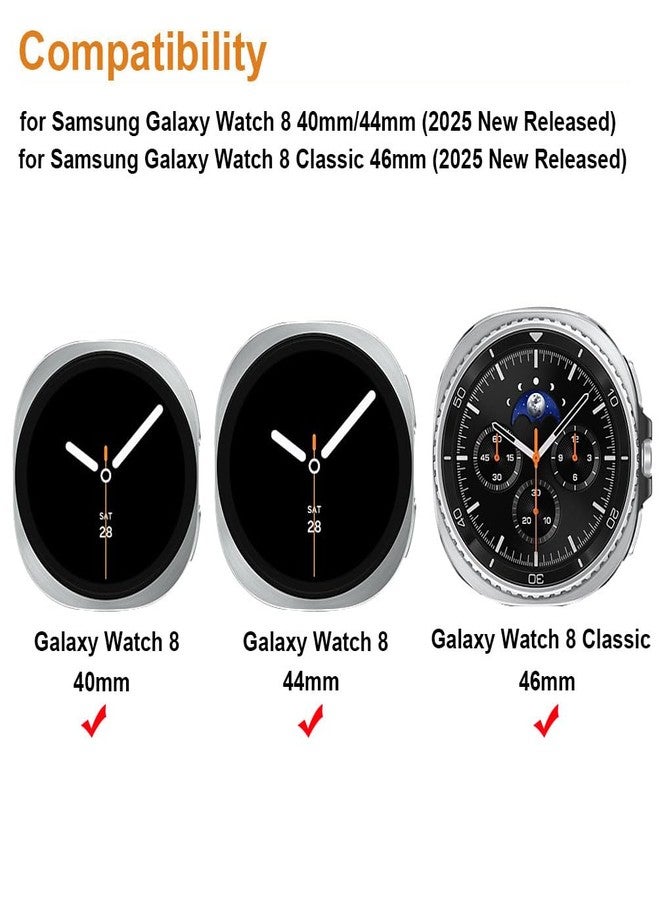 Sankel [3 Pack] Straps Compatible for Samsung Galaxy Watch 8 40mm 44mm/Galaxy Watch 8 Classic 46mm Bands, Soft Silicone Sport Replacement Straps Wristband for Women Men (Black+Light Gray+Official Blue) - Image 2