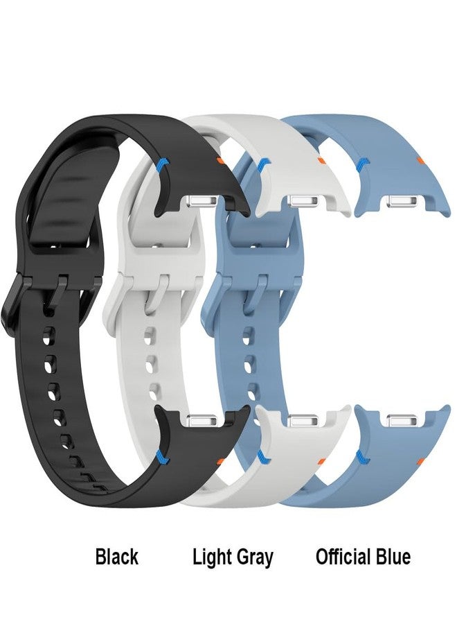 Sankel [3 Pack] Straps Compatible for Samsung Galaxy Watch 8 40mm 44mm/Galaxy Watch 8 Classic 46mm Bands, Soft Silicone Sport Replacement Straps Wristband for Women Men (Black+Light Gray+Official Blue) - Image 4