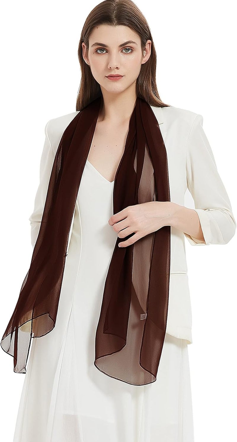 PANTONIGHT Long Chiffon Sheer Scarf For womens - Image 1