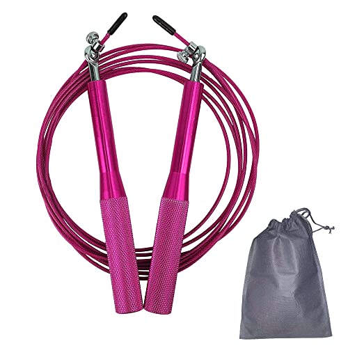 JoyFit Aluminium Adjustable Jumping Rope for Men Women, Weight Loss, Tangle Free, Cardio, Skipping Rope for Crossfit, Boxing, MMA and HIIT Workouts (Pink) - Image 1