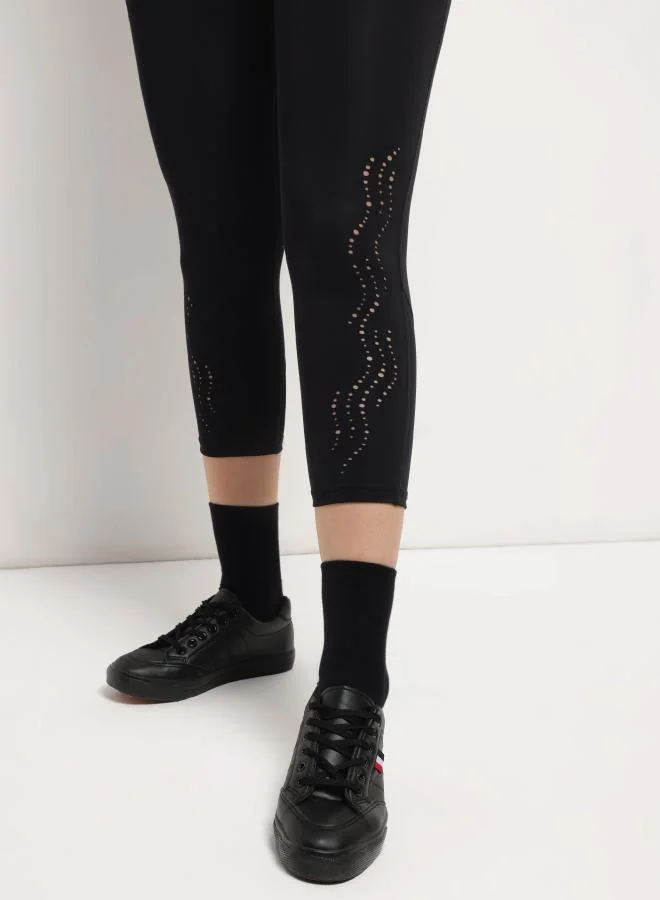 Zaecy  Women’s ⅞ Sports Leggings – Night Empyrean Black for Women | Best Price UAE