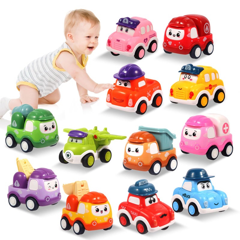 TGXLAK 12 Pcs Pull Back Cars Set Toys for 1 2 3 Year Toddlers Baby Car Toys for 1218 Months Construction Vehicle Racing Car Set Baby Toys for 1 2 Year Old Boy 1st Birthday Gift for 1 2 3 Year Old Boys - Image 2
