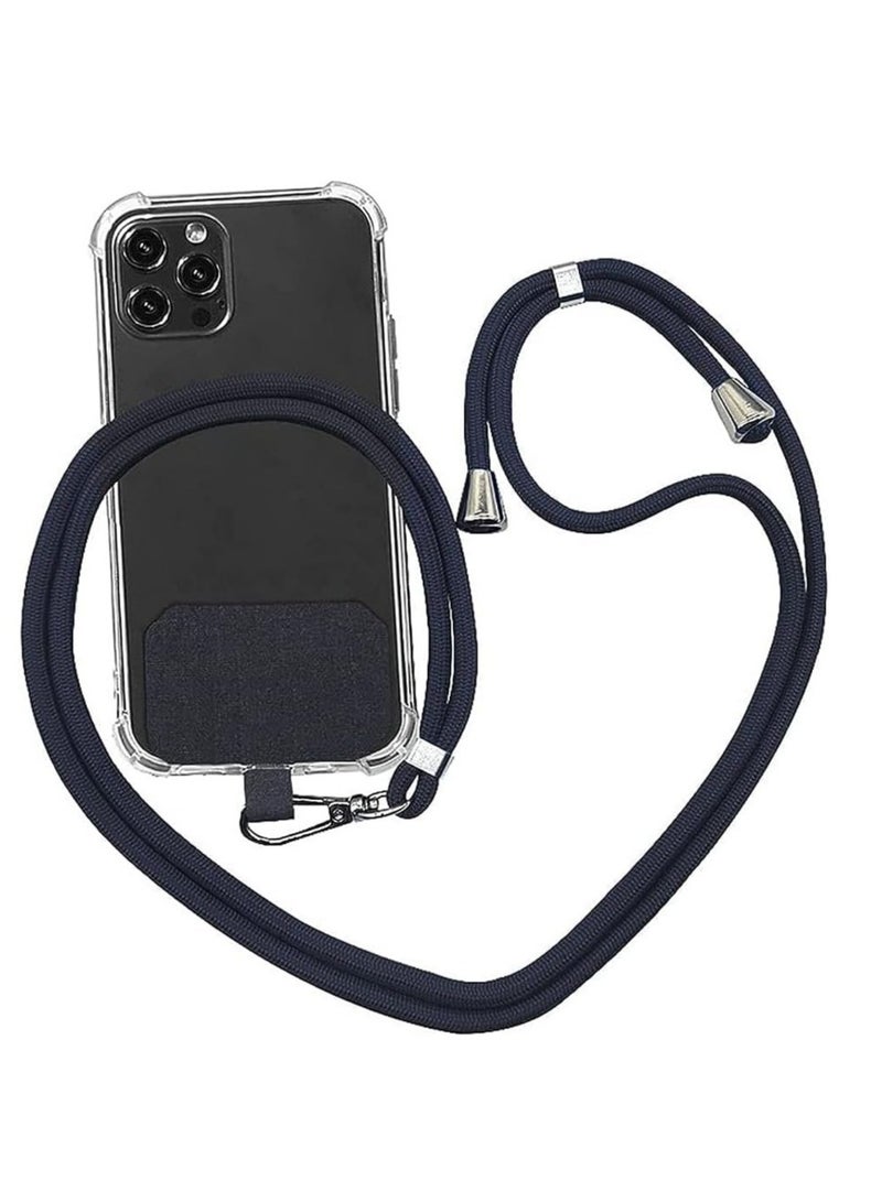 2 Pack Universal Mobile Phone Lanyard With Adjustable Nylon Neck Strap Mobile Phone Tether Belt Compatible With Most Smartphones (Not Including Phone Case)(Black)  - Image 1