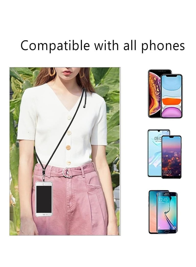 2 Pack Universal Mobile Phone Lanyard With Adjustable Nylon Neck Strap Mobile Phone Tether Belt Compatible With Most Smartphones (Not Including Phone Case)(Black)  - Image 4