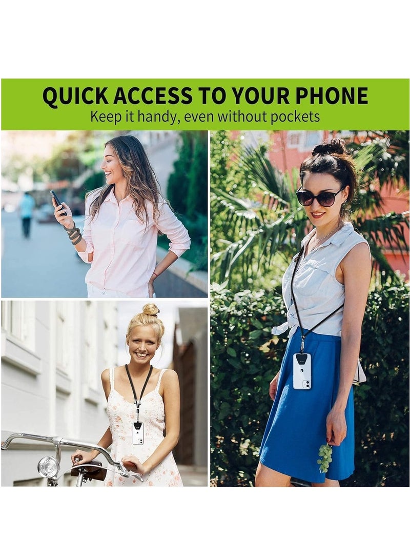 2 Pack Universal Mobile Phone Lanyard With Adjustable Nylon Neck Strap Mobile Phone Tether Belt Compatible With Most Smartphones (Not Including Phone Case)(Black)  - Image 5