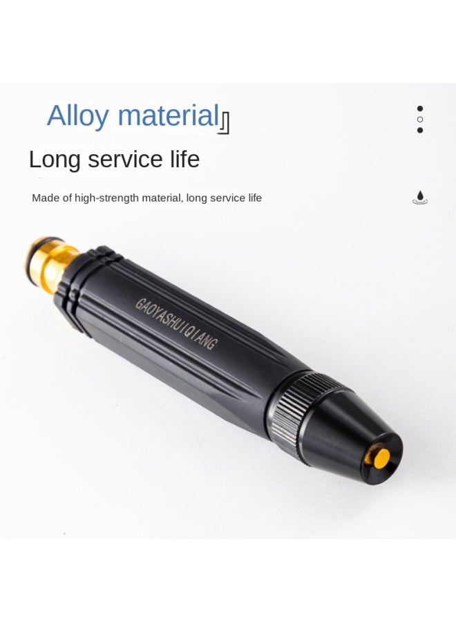 Black Alloy Direct Spray Gun Car Wash High-pressure Nozzle Car Watering Flower Household Flushing Diamond Pacifier Pagoda Water Gun - Image 2