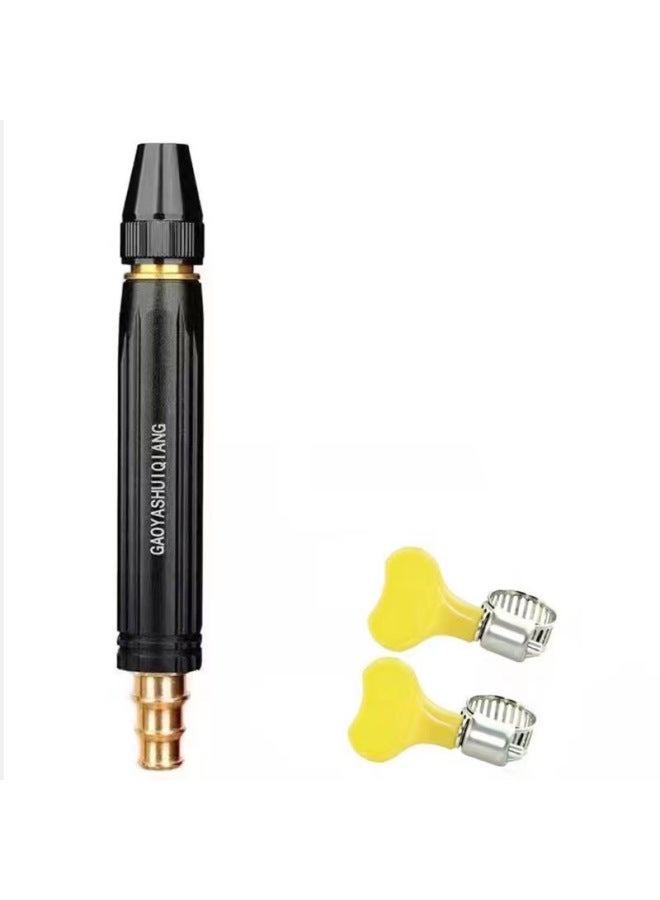 Black Alloy Direct Spray Gun Car Wash High-pressure Nozzle Car Watering Flower Household Flushing Diamond Pacifier Pagoda Water Gun - Image 1