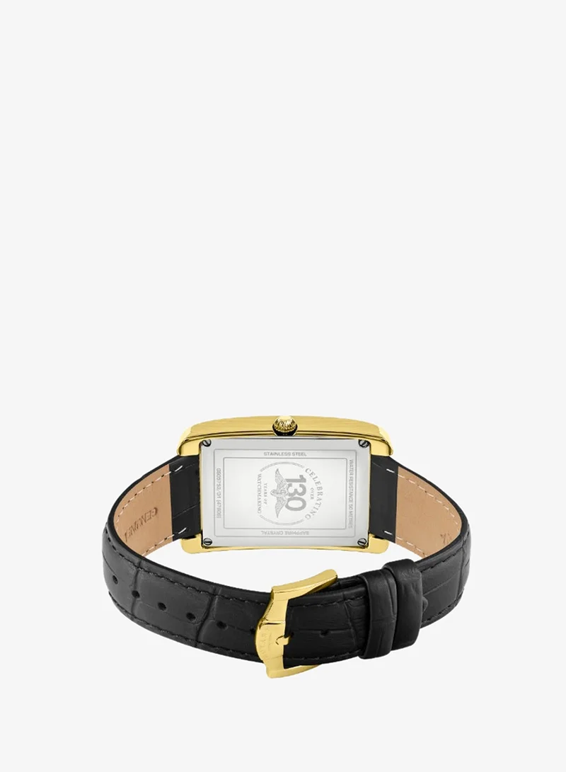 Rotary  Rotary Men's Heritage Astoria Rectangular Gold Plated Stainless Steel Case Black Leather Strap Watch - GS05753/01 for Men | Best Price UAE