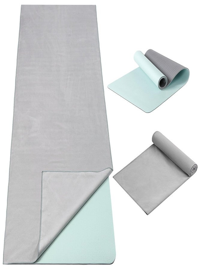 Woanger 2 Pack Hot Yoga Mat Thick 12mm and Towel Non Slip 72" x 26.5" Extra Large Absorbent Microfiber with Nylon Strap for Pilates Exercise Fitness Workout - Image 3