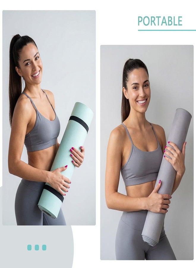 Woanger 2 Pack Hot Yoga Mat Thick 12mm and Towel Non Slip 72" x 26.5" Extra Large Absorbent Microfiber with Nylon Strap for Pilates Exercise Fitness Workout - Image 5