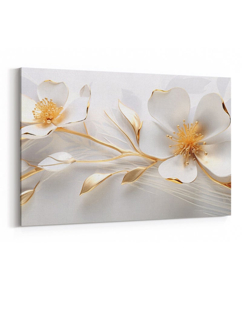 لوحة كانفاس على إطار خشبي بتصميم زهور - Image 4