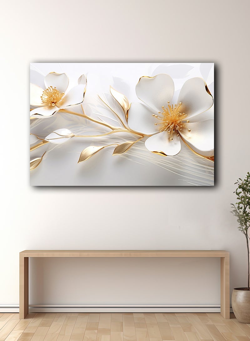 لوحة كانفاس على إطار خشبي بتصميم زهور - Image 3