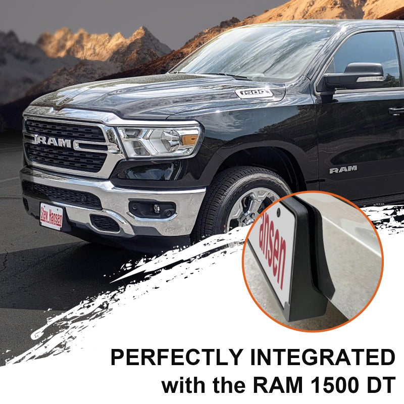 GZSH Front License Plate Frame for Ram 1500 DT 2019 2020 2021 2022 2023 2024 Licence Plate Holder fits Perfectly with Curvature of Front Bumper Ram License Plate Frame Replace OE CH1068151 68274215AE - Image 2