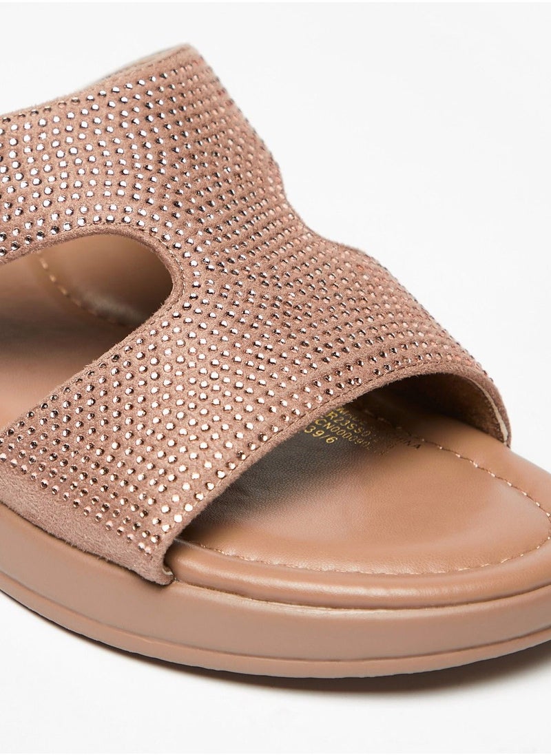 Flora Bella - Embellished Strap Slip On Open Toe Sandals - Image 1
