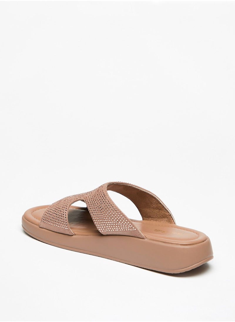Flora Bella - Embellished Strap Slip On Open Toe Sandals - Image 1