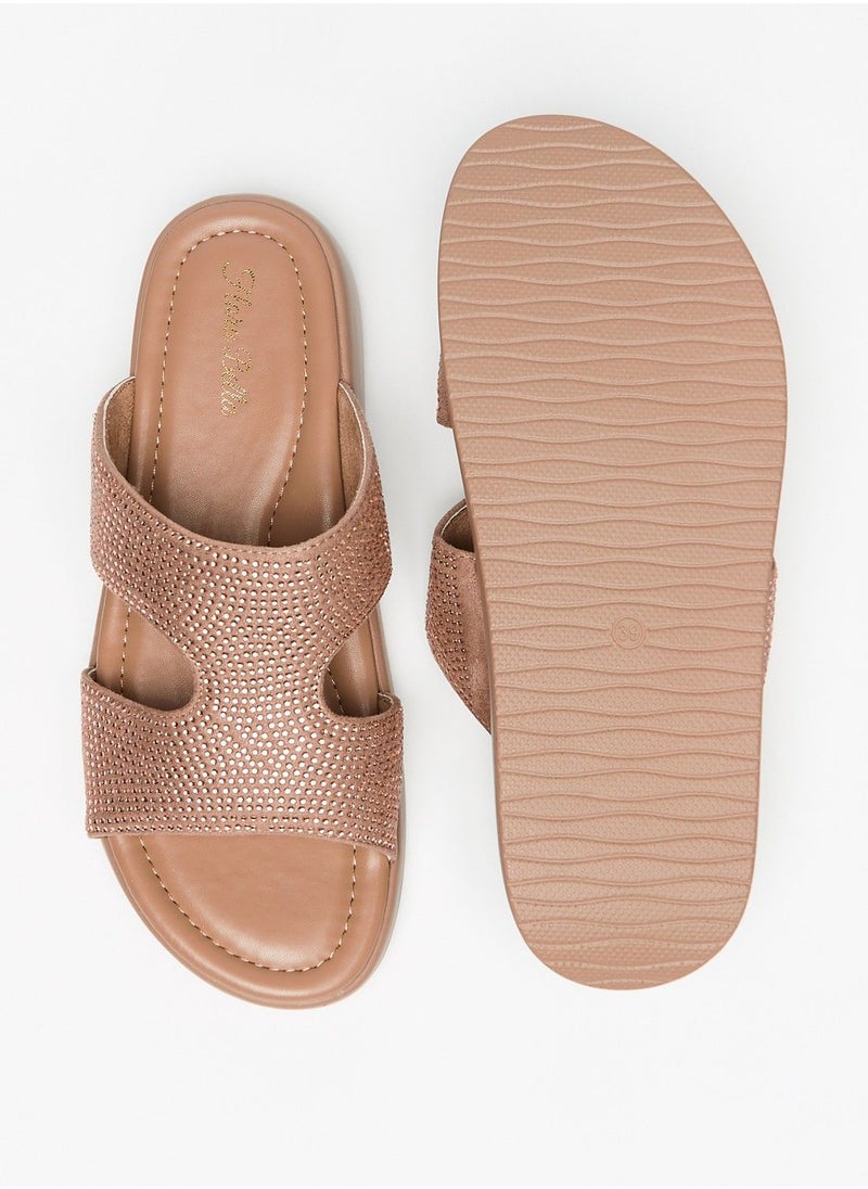 Flora Bella - Embellished Strap Slip On Open Toe Sandals - Image 1