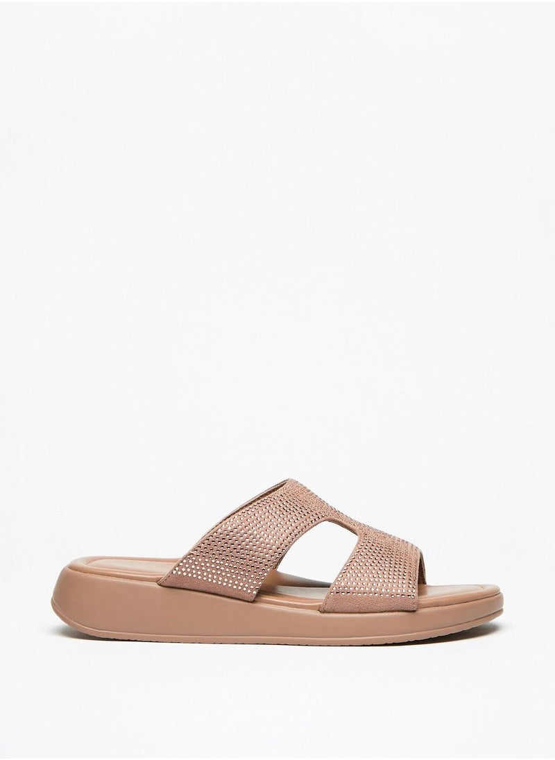 Flora Bella - Embellished Strap Slip On Open Toe Sandals - Image 1