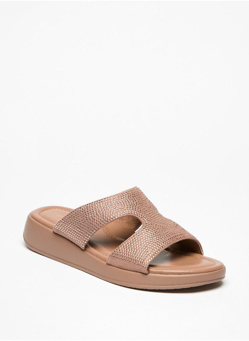 Flora Bella - Embellished Strap Slip On Open Toe Sandals - Image 1