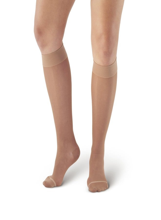 Ames Walker AW Style 18 Sheer Support 20-30 mmHg Firm Compression Knee High Stockings Nude Medium - Image 1