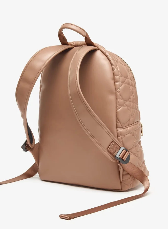 Celeste Quilted Backpack with Adjustable Straps and Zip Closure - 28x15x38 cm
