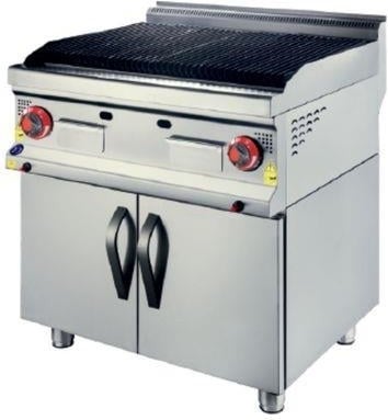 CSA Inox Karacasan Industrial 900 Series Natural Gas Lava Stone Cast Iron Grill with Cabinet  - Image 1