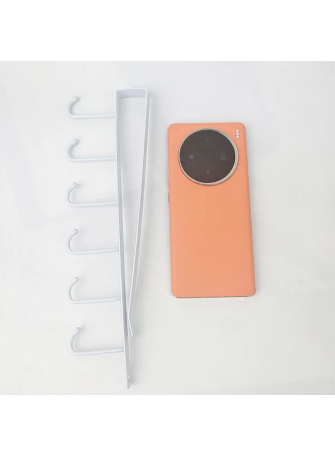 رفافة قبعات سوداء مثبتة على الحائط مع 6 خطاطيف، حامل تخزين متعدد الوظائف لجميع أنواع القبعات - Image 4