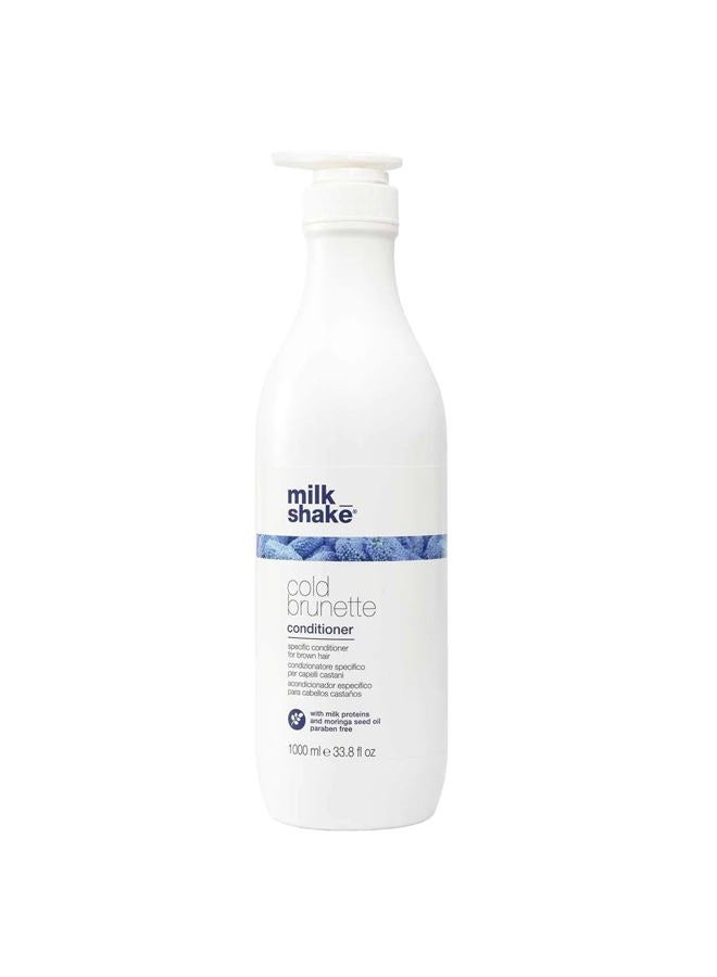 Milk Shake Cold Brunette Blue Conditioner for Brunettes with Special Blue Pigments for Light Brown or Dark Blonde Hair - 33.8 Fl Oz (1000 ml) - Image 1