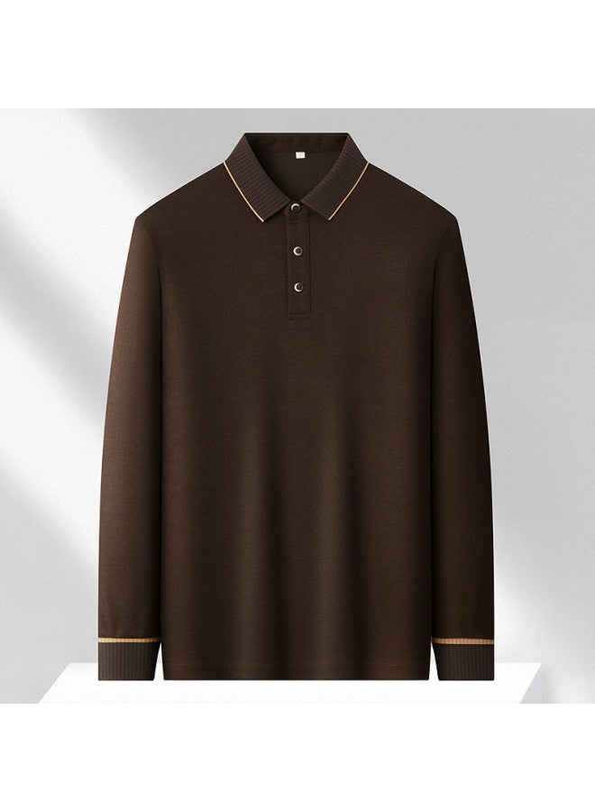 Fapai Contains Acetate Fiber & Wool] Essential High-end Polo Shirt For Men, Men's Long-sleeve T-shirt With Luxurious Feel - Image 3